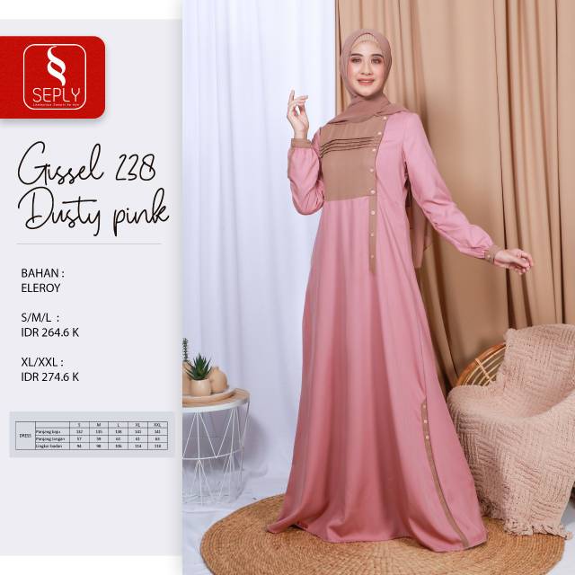 Seply Gissel 238 - Baju Muslim Gamis Dress Syar'i Original Terbaru