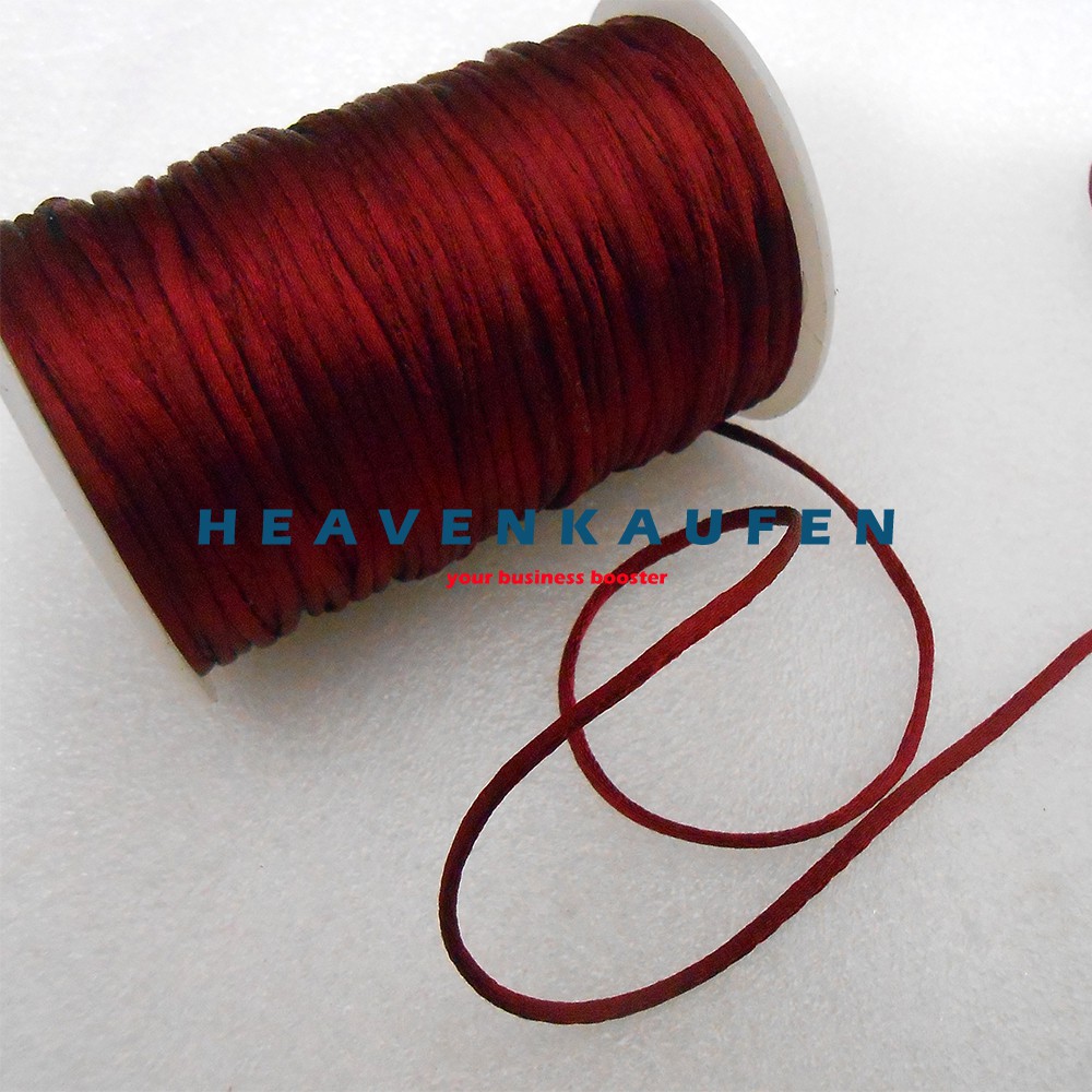 Tali Cina / Tali Satin Cina Merah Hati atau Maroon 2,5 mm Meteran Murah