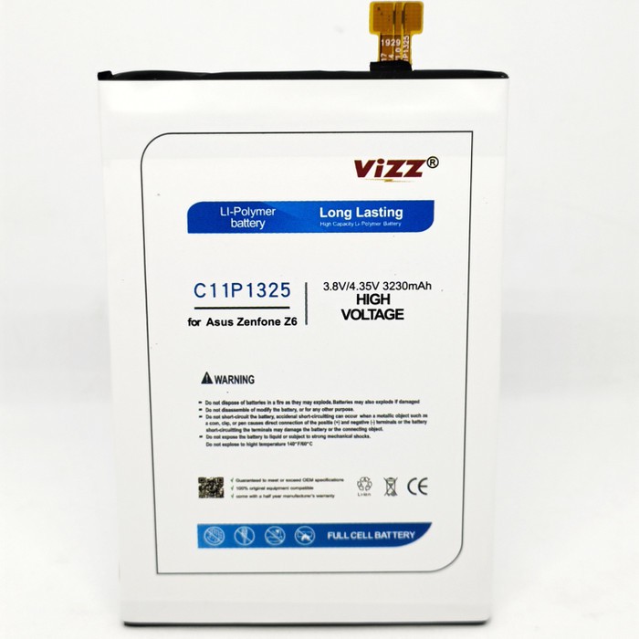 Vizz Double Power Battery Batre Baterai Vizz Asus Zenfone 6 A600CG A601CG T00G C11P1325