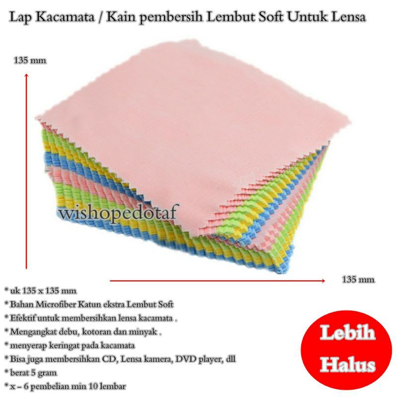 Lap Kacamata Microfaiber Halus Dan Lembut Multifungsi Warna Campuran 1Box/100pcs