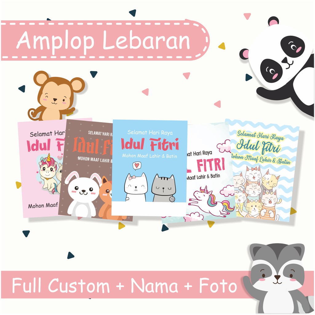 

Amplop Lebaran Custom, Angpao Lebaran cutom, Motif lucu 1 Pack isi 9 pcs (uk 7x9 cm)