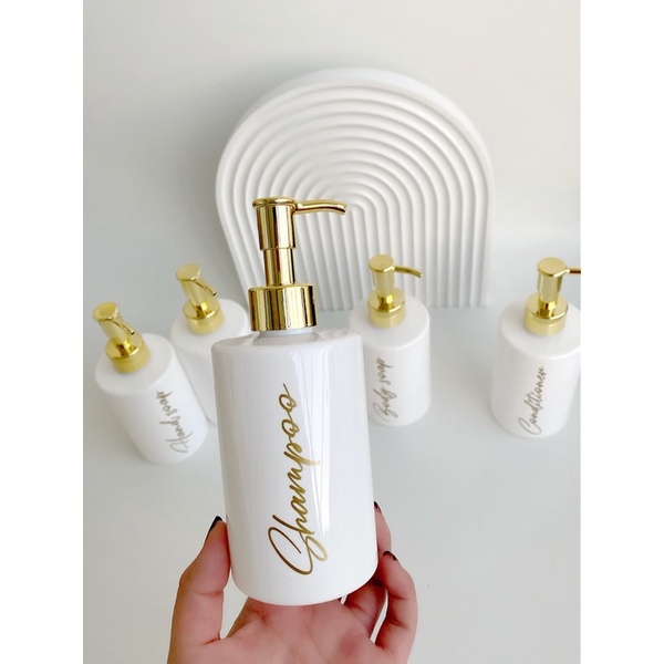 botol putih Exclusive 250ml . aesthetic bottle minimalist refill organizer tempat sabun cair pump estetik