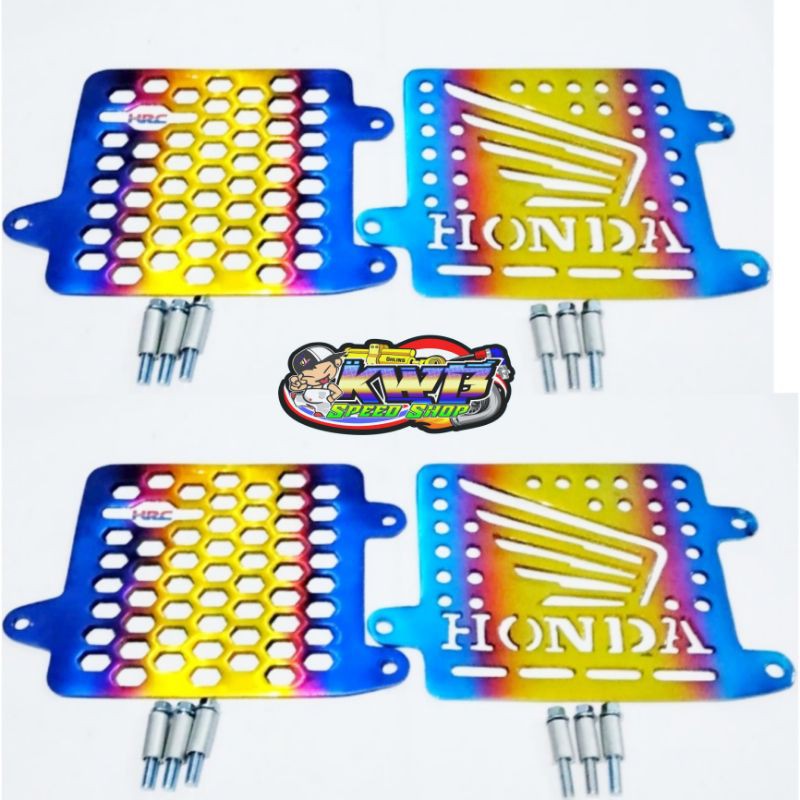 COVER RADIATOR HRC VARIO 125 150 PCX ADV CNC PELANGI TWOTONE RAINBOW