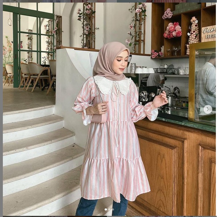 Midi Tunik Stripes by Vanilla Hijab