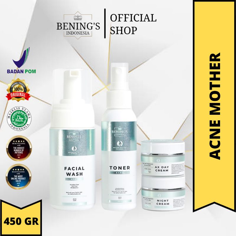 PAKET ACNE MOTHER EDITION BENING'S SKINCARE BY DR OKY PRATAMA UNTUK JERAWAT DAN BRUNTUSAN