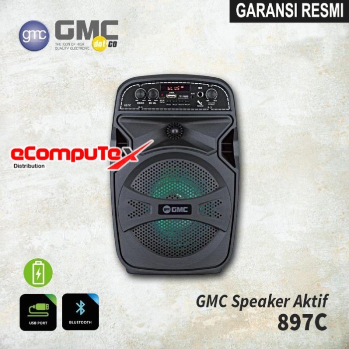 SPEAKER MULTIMEDIA BLUETOOTH GMC 897C / 897 C 6.5 INCH - GARANSI RESMI