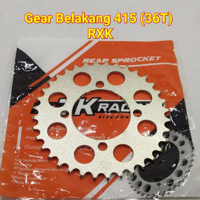 TK Racing Gear Belakang 415 RXK RX King New Fizr Vega R New Jupiter Z New MX 31T 32T 33T 34T 35T 36T 37T 38T 39T 40T 41T 42T 43T 44T 45T-36T 415