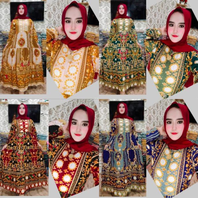 KUALITAS ORIGINAL gamis Bangkok rayon - Orange