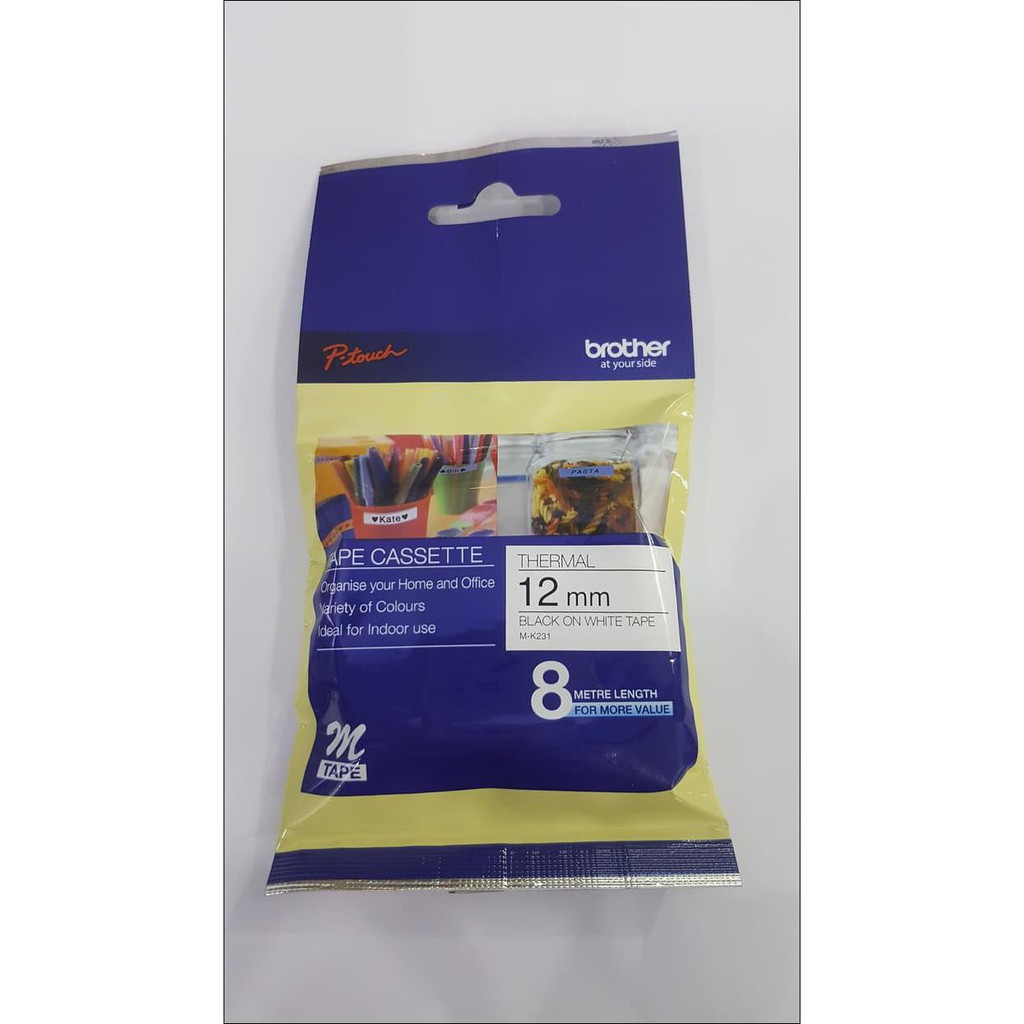 

BROTHER MK-231 PTOUCH LABEL 12MM BLACK ON WHITE MK231 K231 M231 M-K231