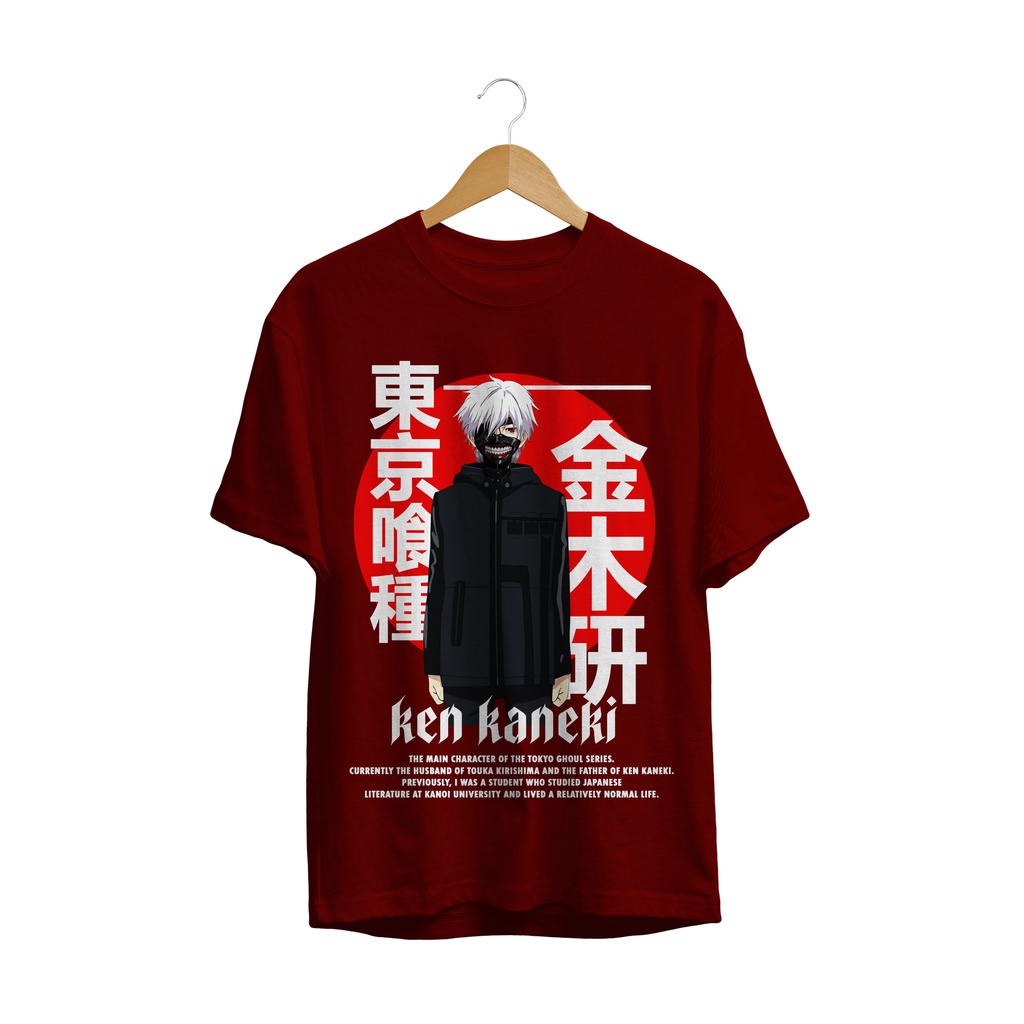 KAOS BAJU ANIME  SERIES  KANEKI KEN Tokyo Ghoul ORIGINAL PLASTISOL PREMIUM