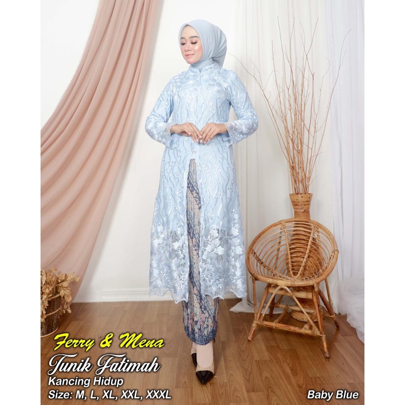 Ready kebaya tunik tulle //kebaya tunik belah//kebaqya tunik fatimah