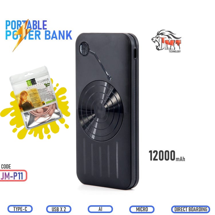 JM Tech Powerbank 10000mAh Dual Input Type C &amp; Micro Dual Output with LED Display Power Bank JM-P11