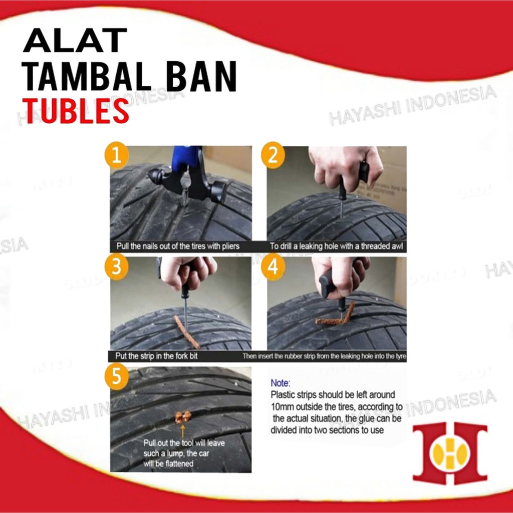 Alat Tambal Ban Tubles Ban Mobil Ban Motor Anti Ban Bocor