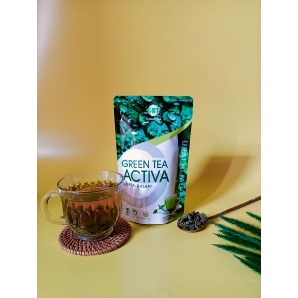 

Green tea activa pelangsing herbal bentuk teh urai