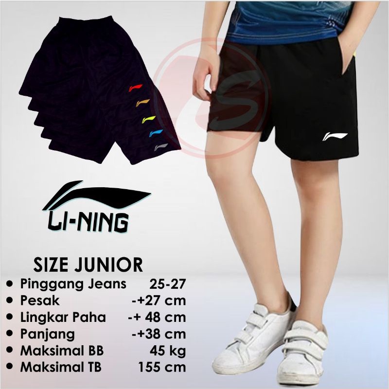 Celana badminton lining celana bulutangkis hitam bawahan olahraga pria badminton training pendek hitam polos short pants badminton lining gold white red blue neon yellow celana badminton ukuran L XL murah lebay