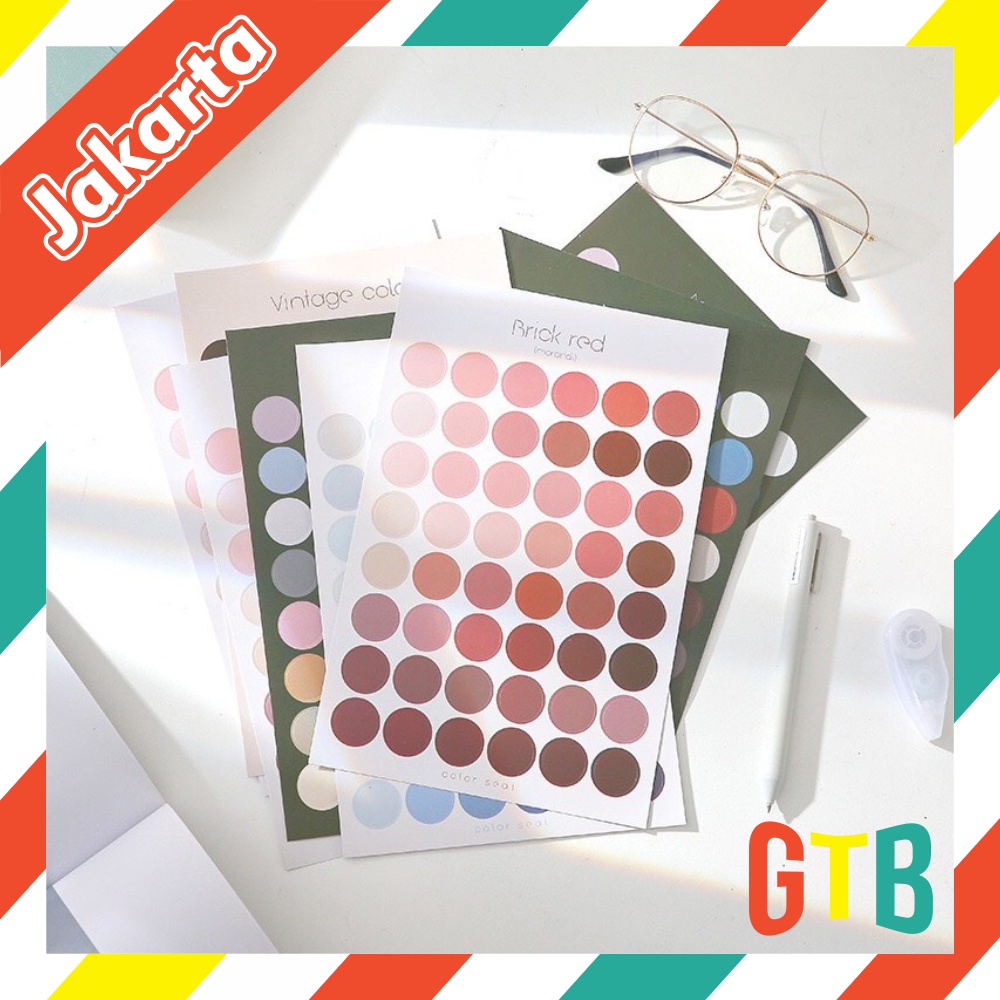 ❤️GTB❤️ Stiker Kertas Dekor MACARON DOTS Paper Sticker DIY Planner Scrapbook R438