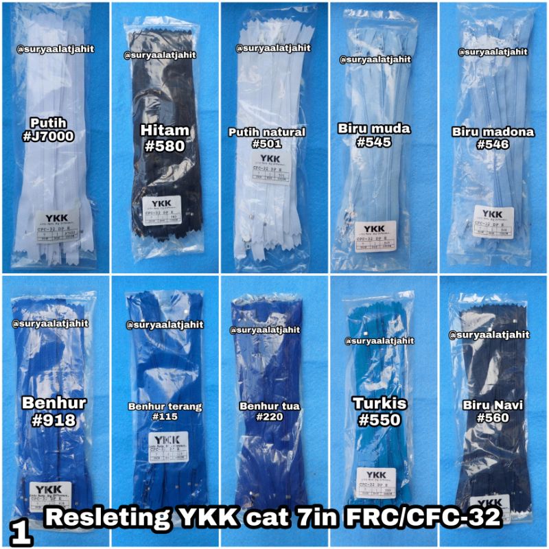 🅰️ Resleting YKK Cat 7in/17.5cm FRC32 @1lusin =rp.13.750/12pcs