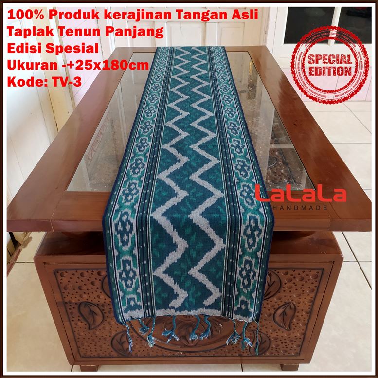 Taplak Meja Ruang Tamu Minimalis Table Runner Cover Meja Makan Panjang Cafe Hotel Ukuran -+43x180cm