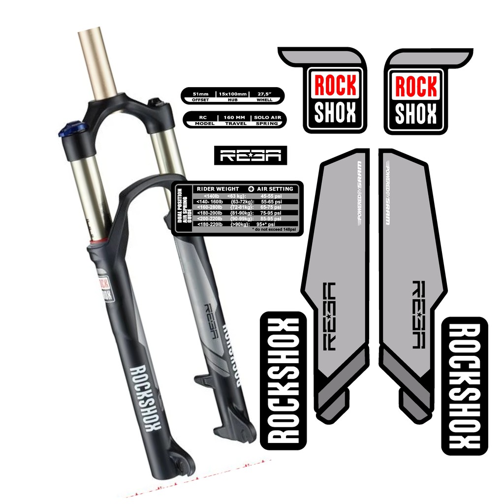 Decal Sticker REBA RL RLT Stiker Fork MTB Downhill
