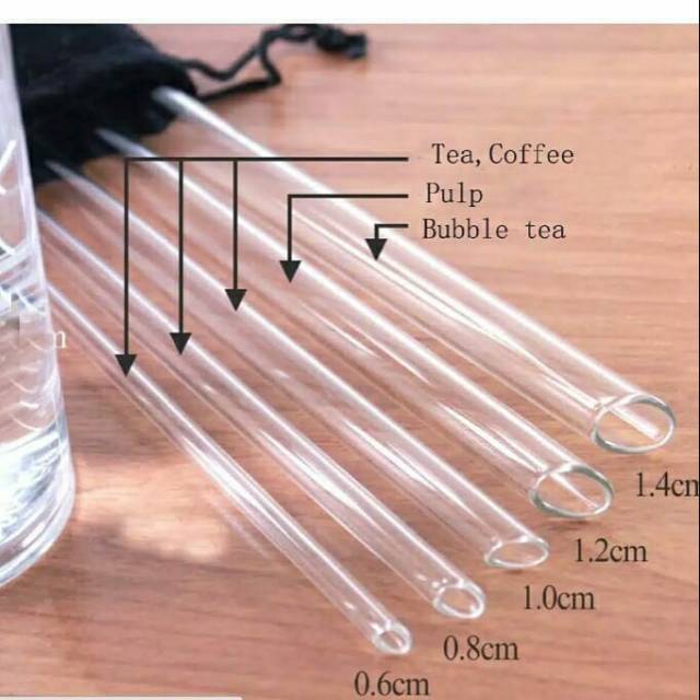 Sedotan kaca pipa 8mm p. 25cm