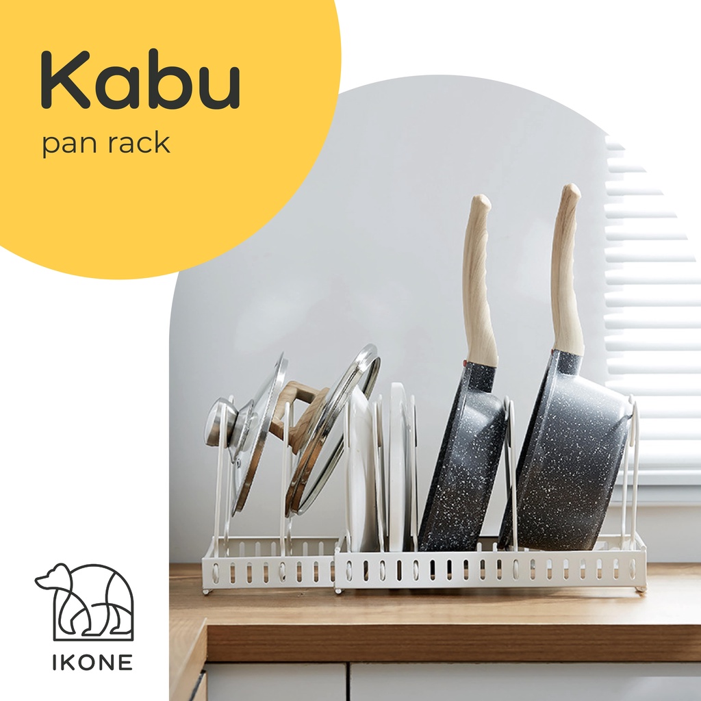 【IKONE】KABU Rak Nordic Organiser Panci Adjustable Rak Panci Rak Dapur Perlengkapan Dapur Nordic Style Rak Bawah Perapi Dapur