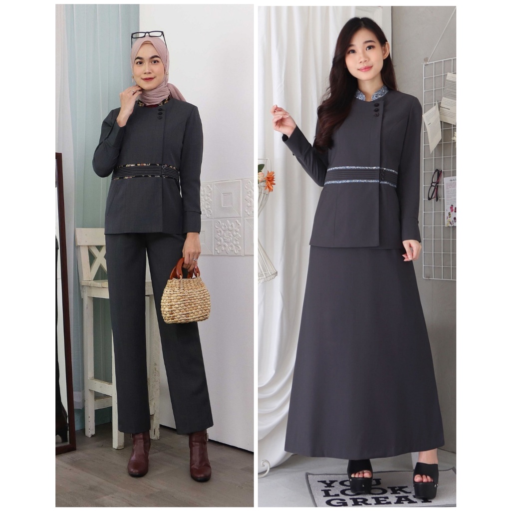 Blazer kantor seragam dinas abu guru baju Pemda seragam asn