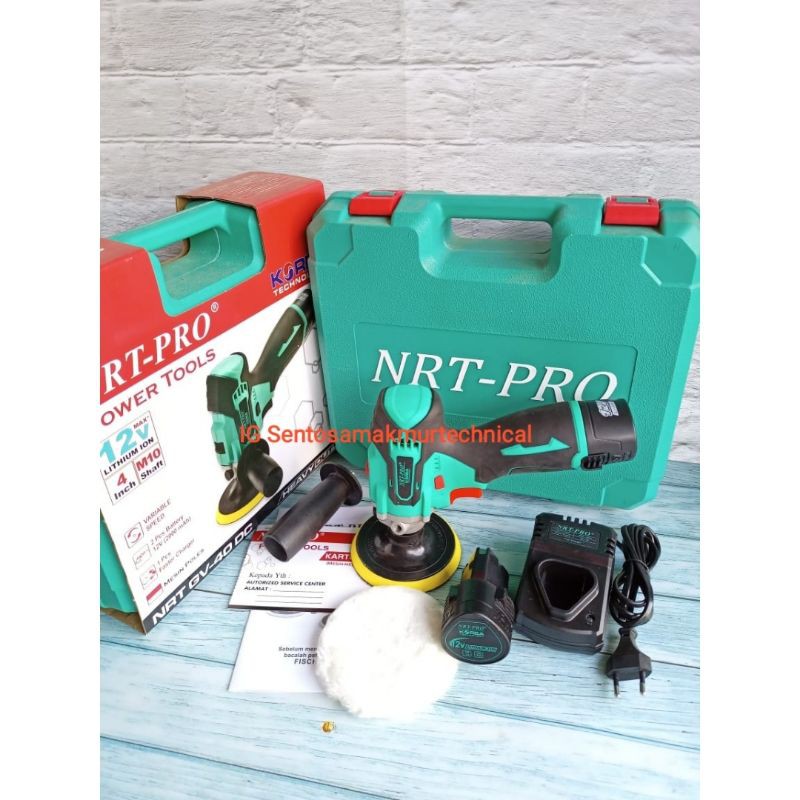 NRT PRO GV40DC Polisher Cordless Mesin Poles Mobil Baterai Cas 12V