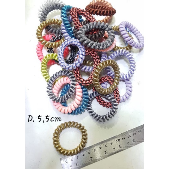 (ISI 4PCS) KARET RAMBUT SPIRAL MURAH