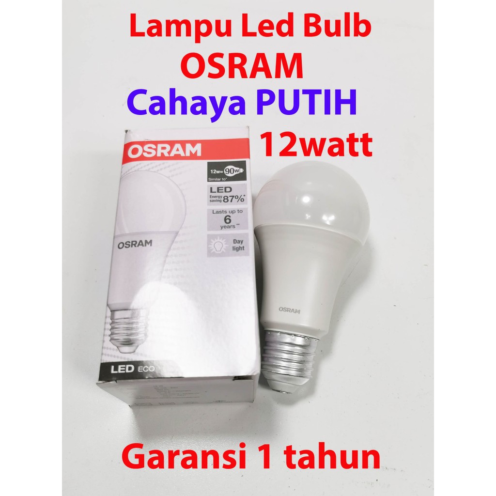 Cahaya PUTIH lampu led bulb 12watt OSRAM LECO CLA90 garansi 1 tahun