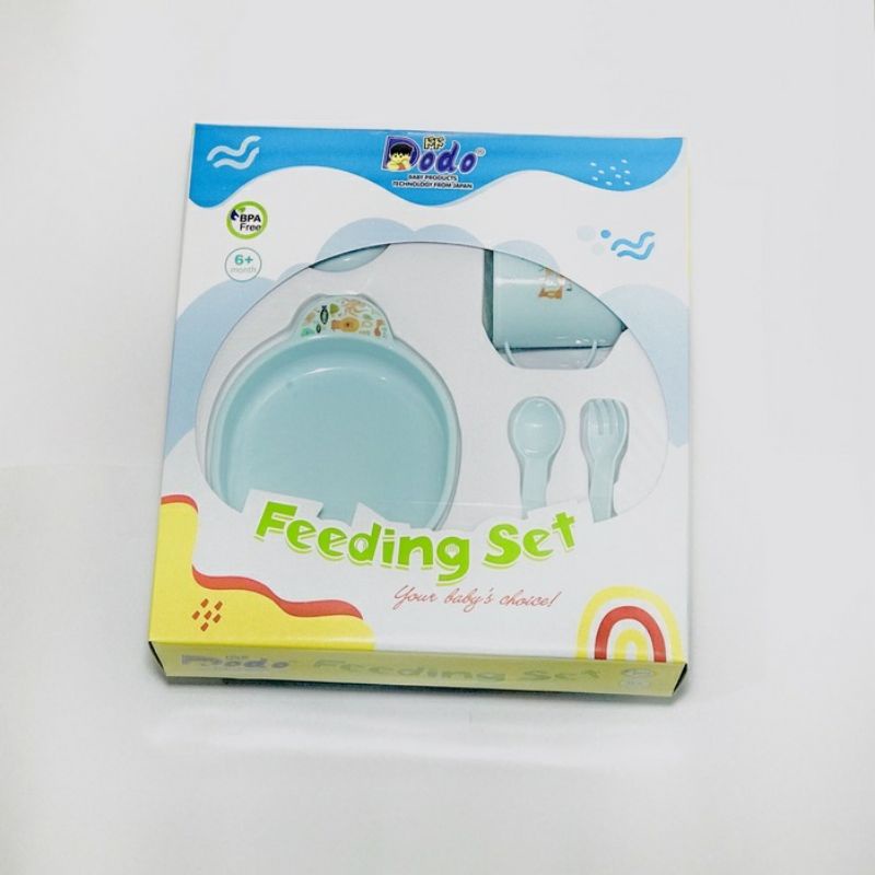 Perlengkapan Makan Bayi BPA FREE | FEEDING SET DODO | Peralatan Makan | Gift Set Kado | FDS KECIL