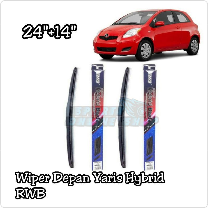 Wiper Depan Yaris 24&quot;+14&quot; Hybrid Merk Rwb