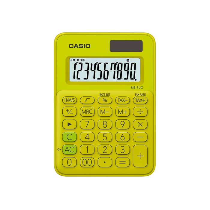 

CASIO Colorful Calculator MS-7UC-Yellow Green