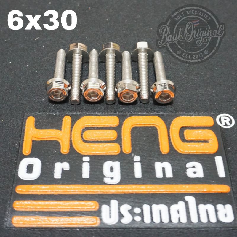 baut probolt 2kunci 2 kunci stainless 6x30 drat 10 panjang 3cm original heng thailand silver