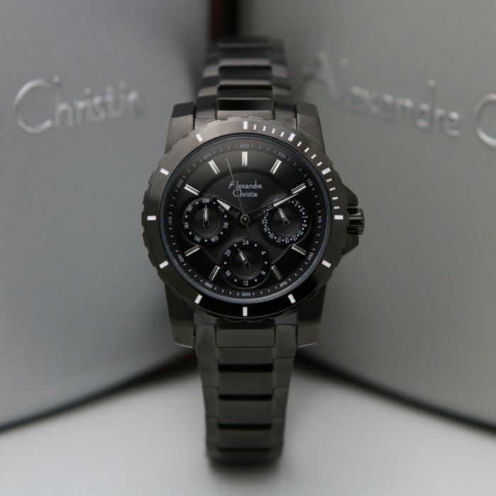 Jam tangan wanita Alexandre Christie AC 6141 AC6141 black Garansi