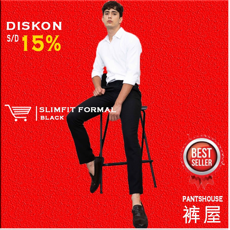 PANTSHOUSE | CELANA PANJANG FORMAL - CELANA FORMAL PRIA - CELANA KERJA PRIA - CELANA SLIM FIT PRIA -