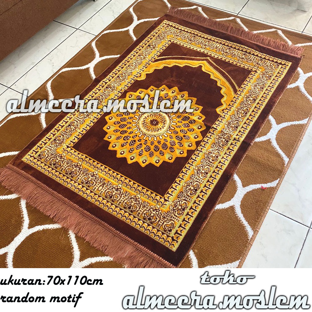 Almeera Moslem - Sajadah Turki Turkey Jumbo Besar Bulu Tebal Motif 70 cm x110 cm Premium Murah