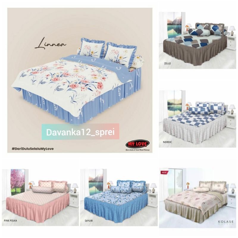 Set Bedcover All New My Love Rumbai UK 180x200 Tinggi 30 / Satu set Bed cover Renda