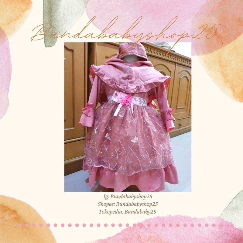 [Makassar] Baju Hijab Anak,Baju Gamis Pesta Anak Modern #BUNDABABYSHOP25