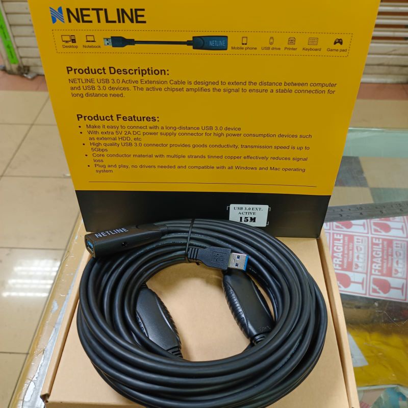 Netline Kabel USB 3.0 Extension 15meter Aktif