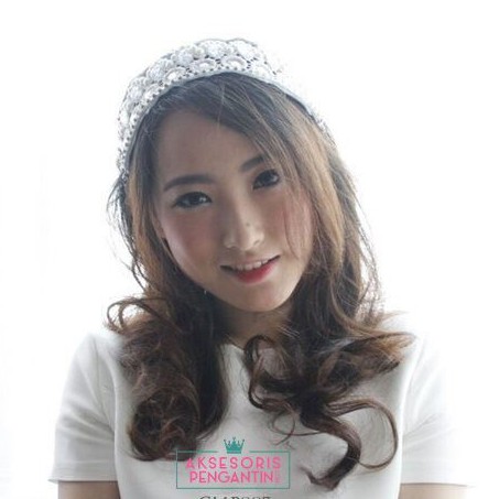 [BISA COD] AKSESORIS PENGANTIN HAIRBAND MAHKOTA WEDDING CROWN CMP003