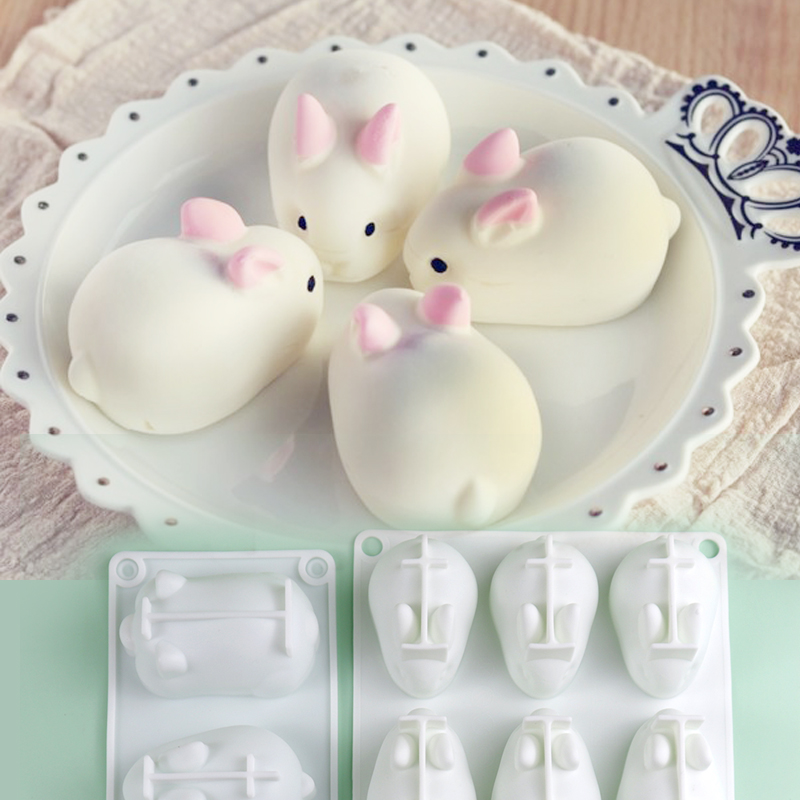 Cetakan Kue Bentuk Kelinci 3d Bahan Silikon Untuk Dekorasi