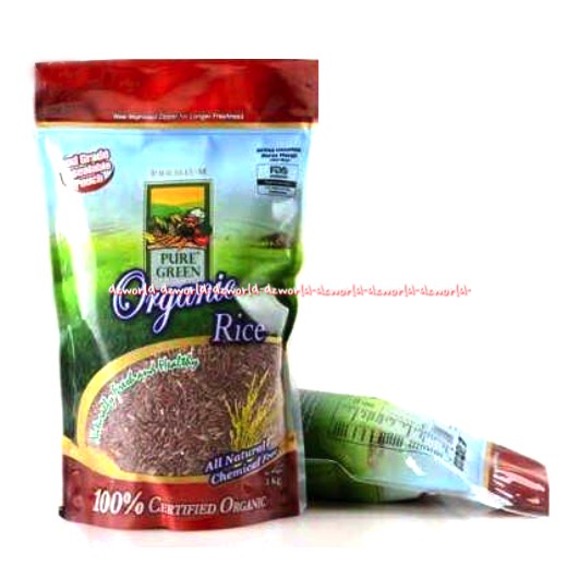 Pure Green Organik Rice 1kg Beras Merah Beras Organik Red Rice Puregreen Organic Red Rice Pure Gren