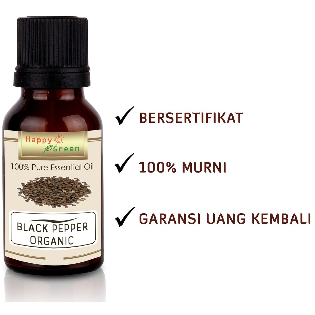 Happy Green ORGANIC Black Pepper Essential Oil - Minyak Lada Hitam