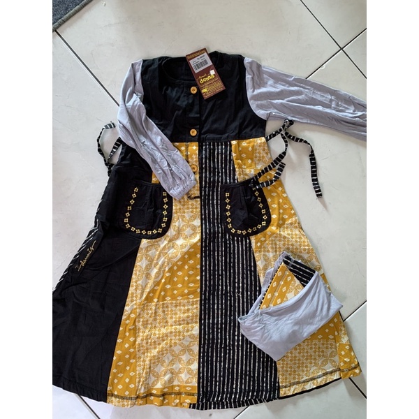 Baju Dannis Abaya Anak Perempuan Reguler Corak size 3, 4