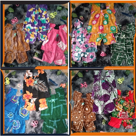 Setelan Anak Rayon Perempuan Umur 1 2 3 th , One set lucu bayi anak cewek murah pakaian harian murah