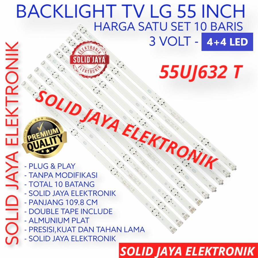 BACKLIGHT TV LED LG 55 INC 55UJ632 55UJ652 T 55UJ632T 55UJ652T 55UJ LAMPU BL LG 8K 8 KANCING K 10 STRIP BATANG 55INCH 55INC 55IN 55 INCH IN LG BACKLIGHT