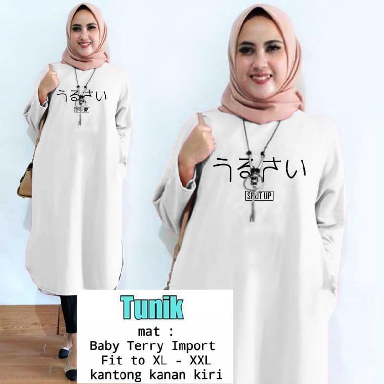 TUNIK SHUT UP / TUNIK MAMACHI / TUNIK POLOS/ TUNIK CEWEK / TUNIK PANJANG / TUNIK MAMACHI TUNIK TOP