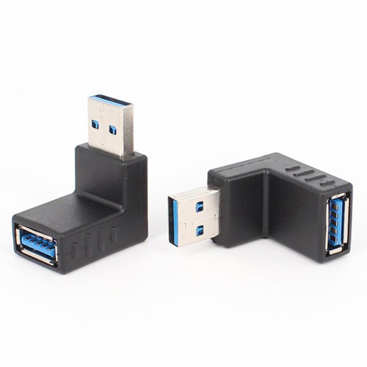 Konverter Bentuk L Shape USB 3.0 Type A Male ke A Female Transfer 5 Gbps FBESTY19 - 7CUA08BK