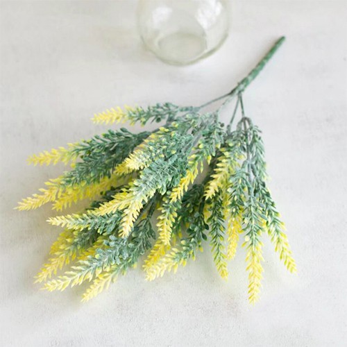 Rangkaian Bunga Plastik Minimalis Hiasan Pot Bunga ARTIFICIAL FLOWER TYPE MESH LAVENDER TANPA POT-LAVEN-Kuning