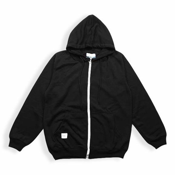 Hoodieku Zipper Hitam - Hitam, M